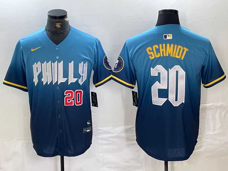 Men%27s Philadelphia Phillies #20 Mike Schmidt Blue 2024 City Cool Base Jerseys